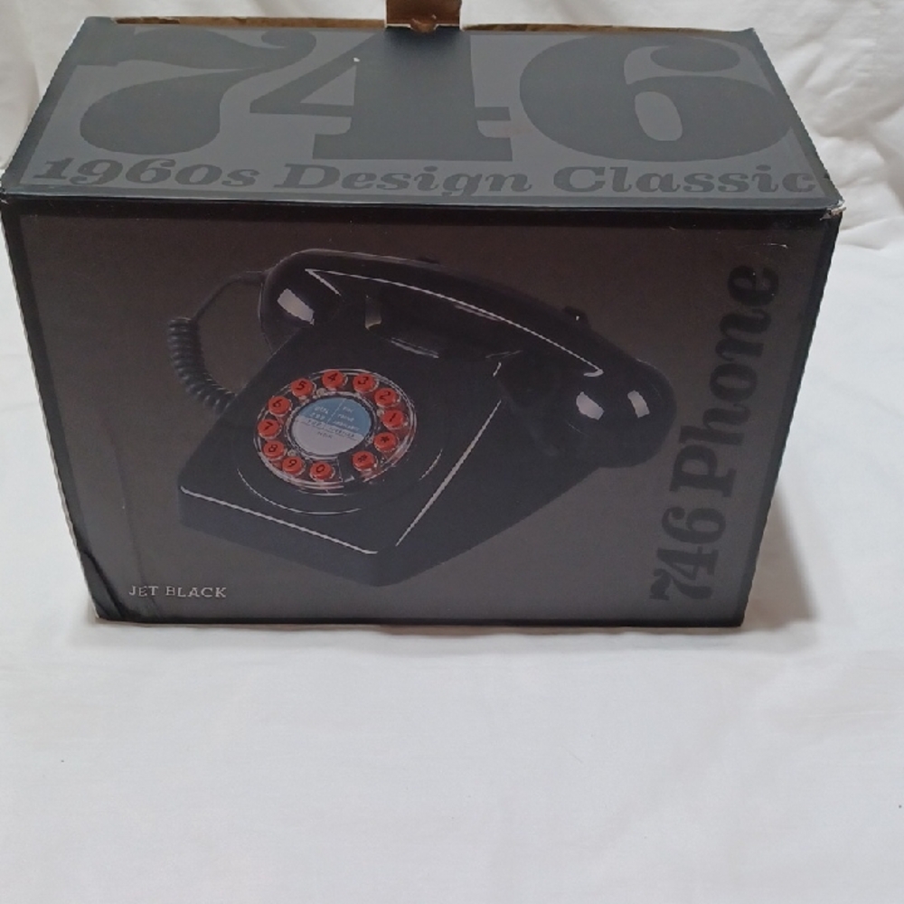 Wild & Wolf 746 Black Landline Phone 1960s Design Classic New in Box